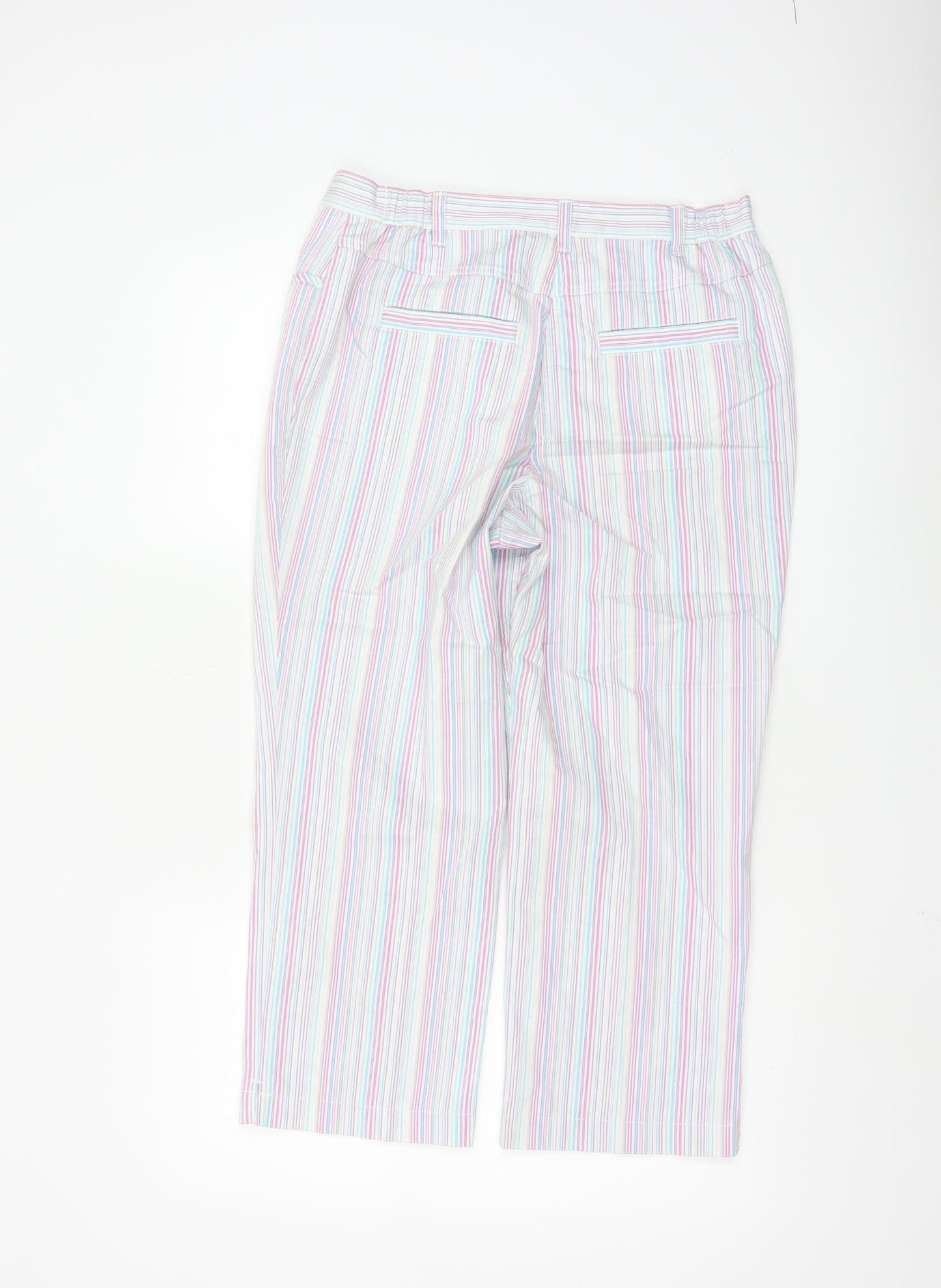 Marks and Spencer Women’s Multicoloured Cropped Striped Trousers Size 12