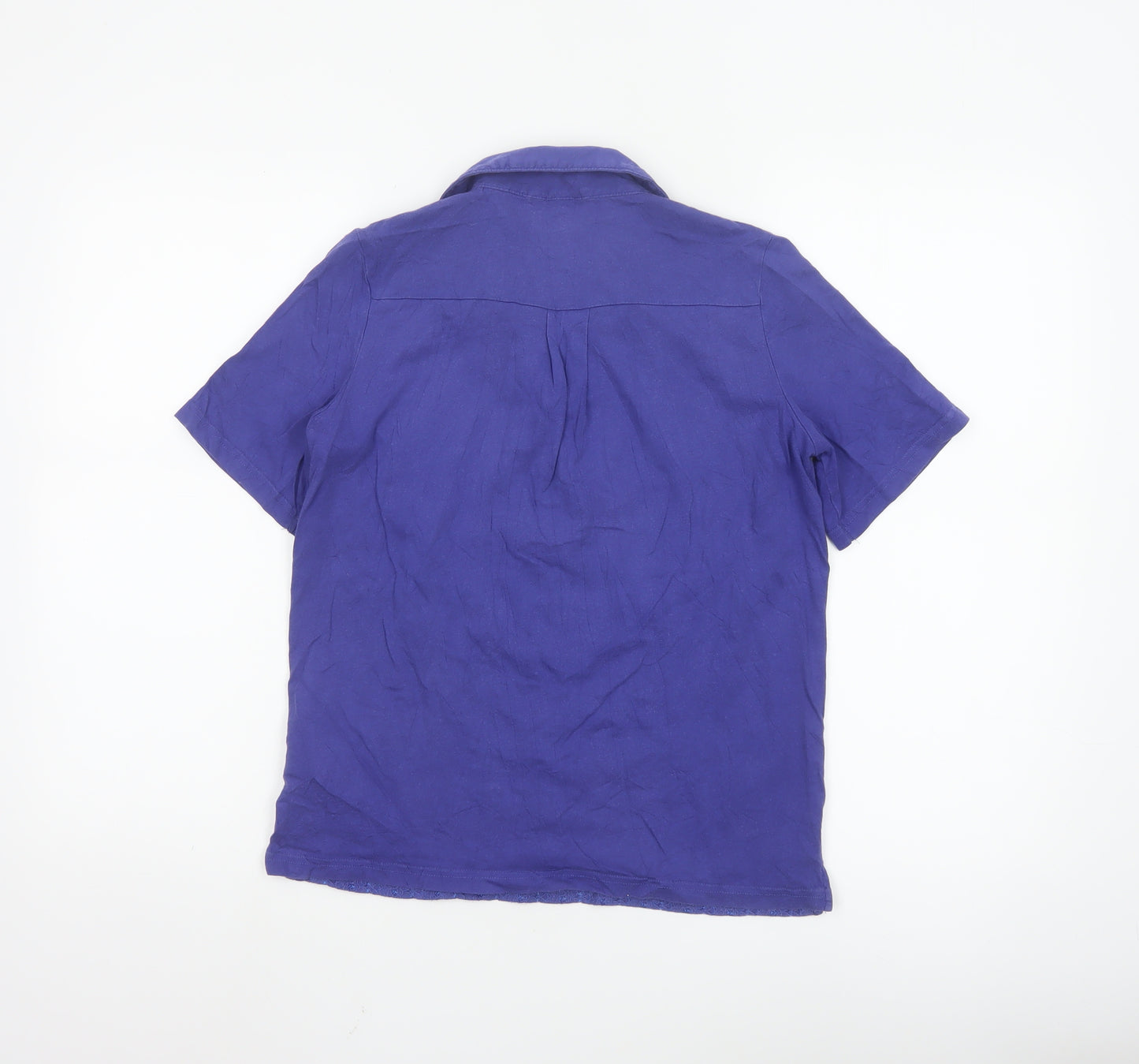 Cotton Traders Women's Purple Lace Polo Blouse Size 10