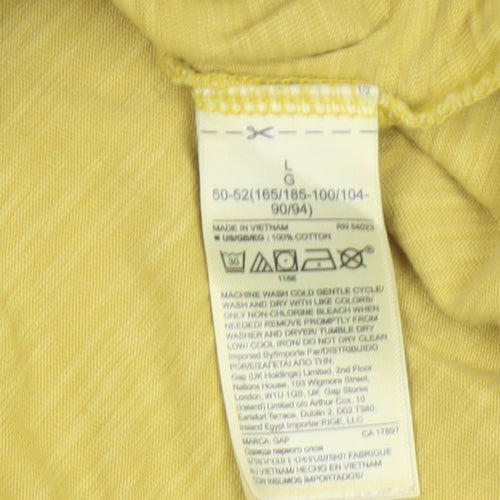 GAP Men’s Yellow Vintage Slub Henley Cotton T-Shirt L