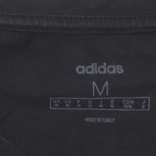 Adidas Men's Black Short Sleeve Crew Neck Logo T-Shirt Size M
