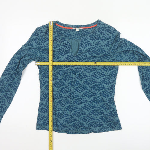 White Stuff Women's Blue Cotton Long Sleeve Tunic Blouse UK 10