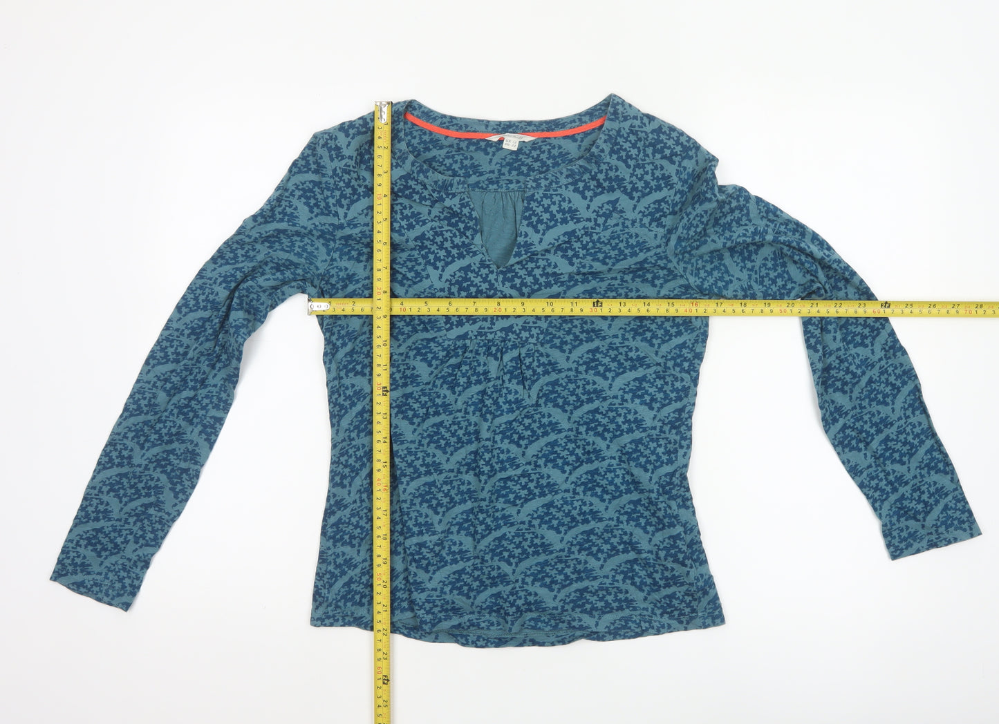 White Stuff Women's Blue Cotton Long Sleeve Tunic Blouse UK 10