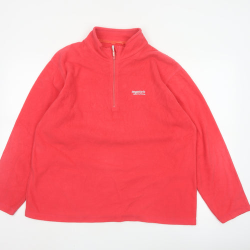 Regatta Women Red Fleece 1/4 Zip Pullover Sweatshirt UK 18