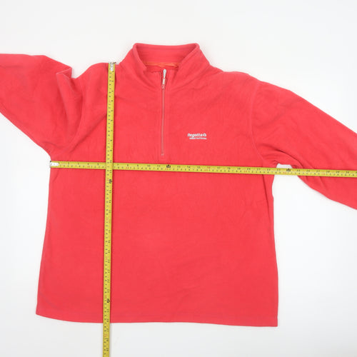 Regatta Women Red Fleece 1/4 Zip Pullover Sweatshirt UK 18