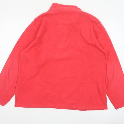 Regatta Women Red Fleece 1/4 Zip Pullover Sweatshirt UK 18