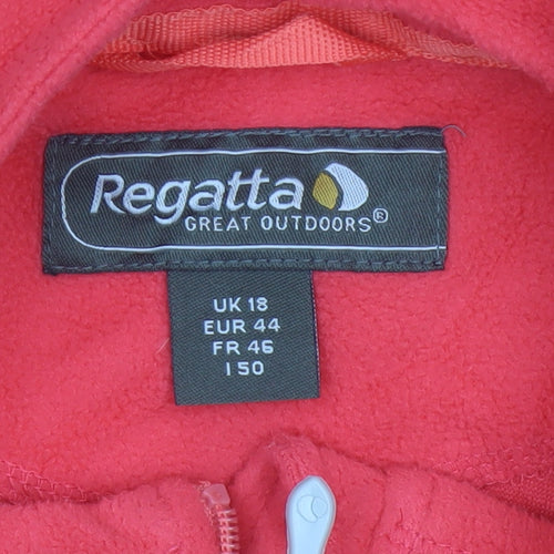 Regatta Women Red Fleece 1/4 Zip Pullover Sweatshirt UK 18