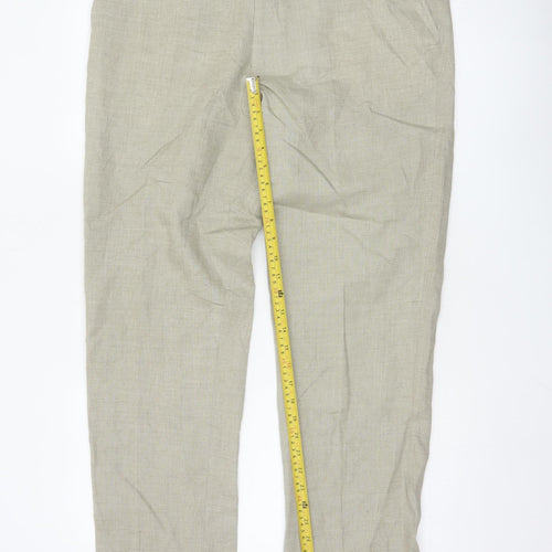Marks and Spencer Men's Beige Linen Blend Chino Trousers 36L