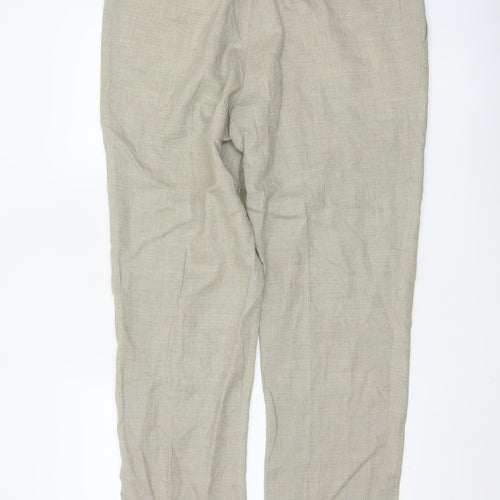 Marks and Spencer Men's Beige Linen Blend Chino Trousers 36L