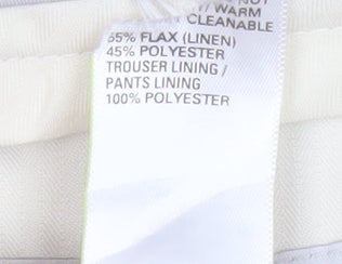 Marks and Spencer Men's Beige Linen Blend Chino Trousers 36L
