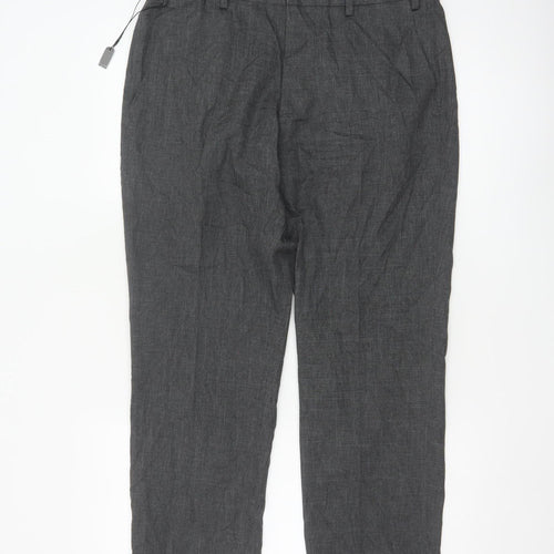 Marks and Spencer Men's Grey Regular Fit Chino Trousers 34W 29L