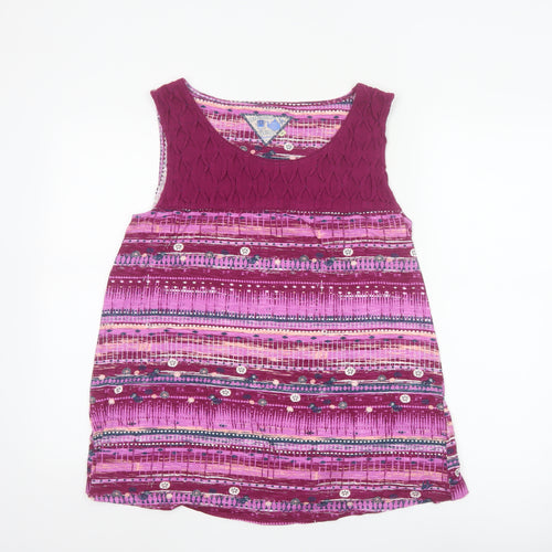 Mantaray Women’s Pink Bohemian Sleeveless Cotton Tunic Top Size 16