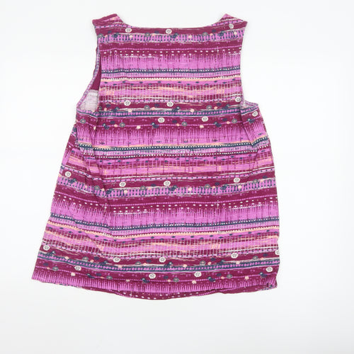 Mantaray Women’s Pink Bohemian Sleeveless Cotton Tunic Top Size 16