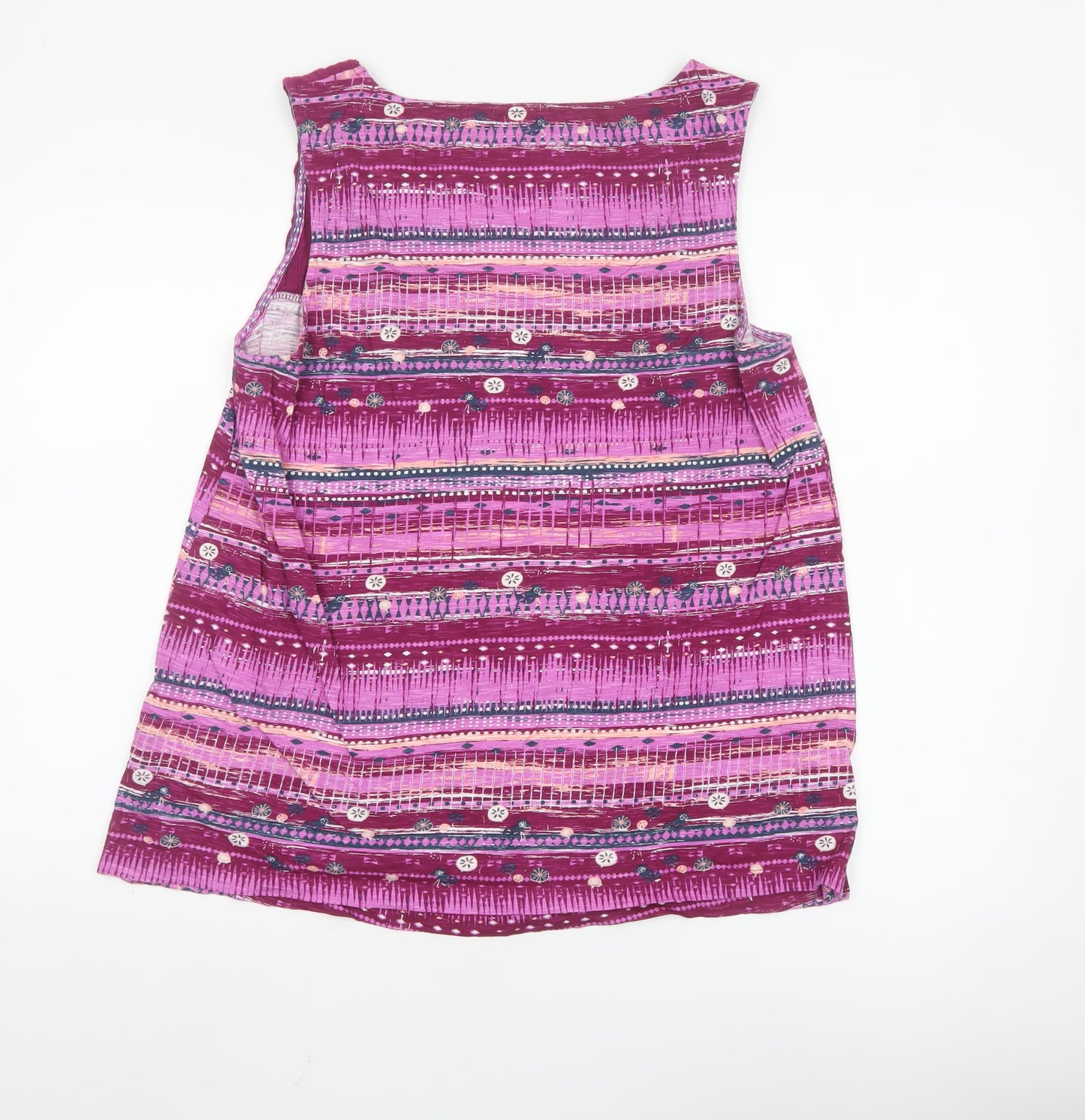 Mantaray Women’s Pink Bohemian Sleeveless Cotton Tunic Top Size 16