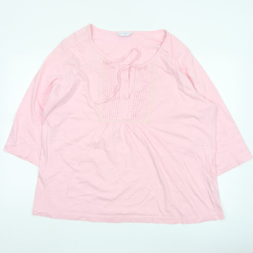 Shapely Figures Women Pink 3/4 Sleeve Tunic Blouse Size 20/22
