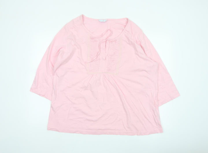 Shapely Figures Women Pink 3/4 Sleeve Tunic Blouse Size 20/22