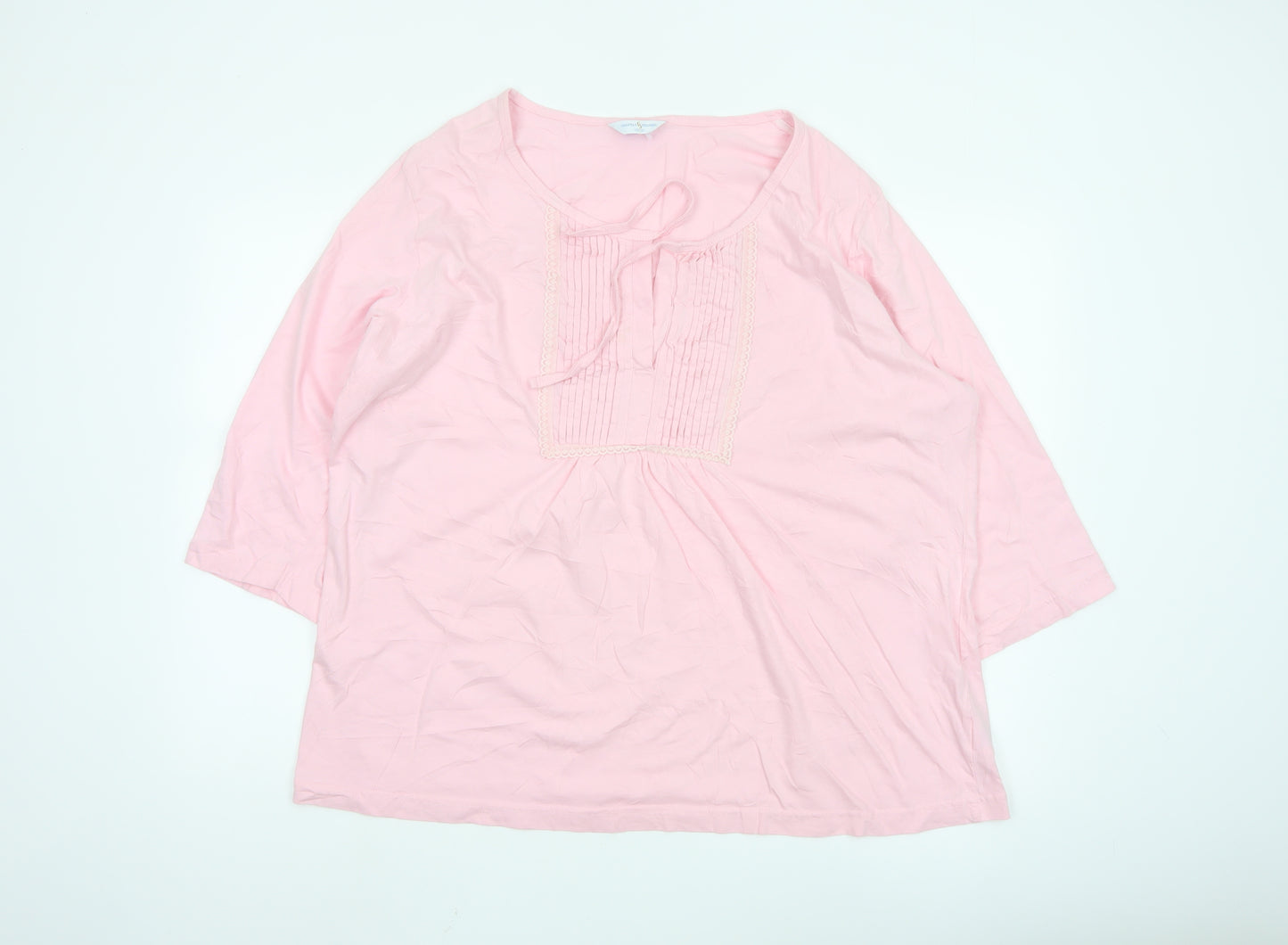 Shapely Figures Women Pink 3/4 Sleeve Tunic Blouse Size 20/22