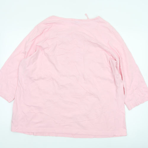 Shapely Figures Women Pink 3/4 Sleeve Tunic Blouse Size 20/22