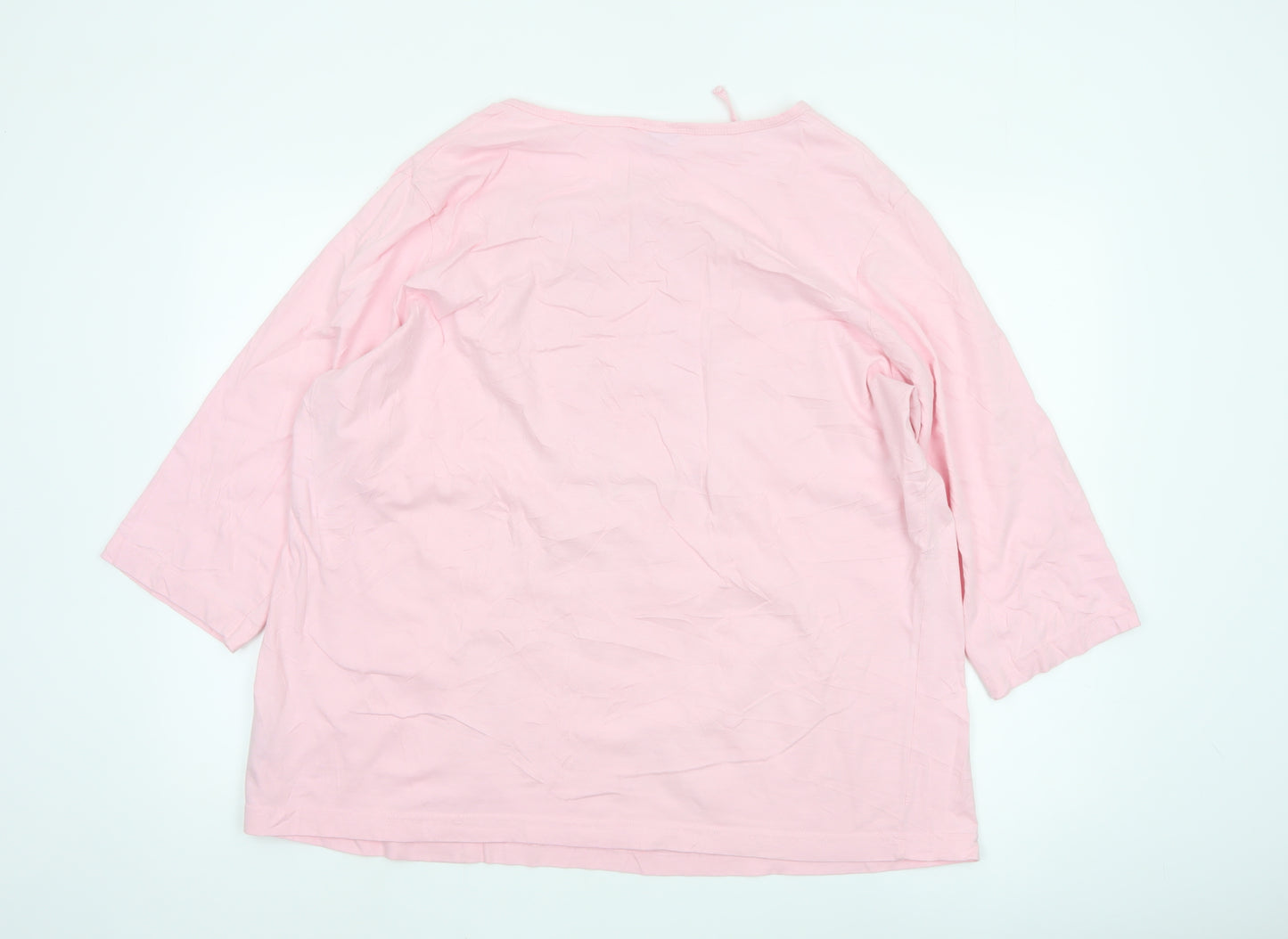 Shapely Figures Women Pink 3/4 Sleeve Tunic Blouse Size 20/22