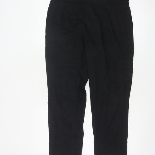 Marks and Spencer Women Black Size 14 Regular Straight Leg Trousers
