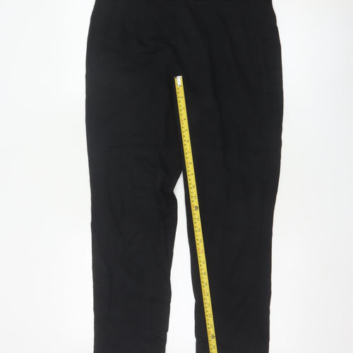 Marks and Spencer Women Black Size 14 Regular Straight Leg Trousers