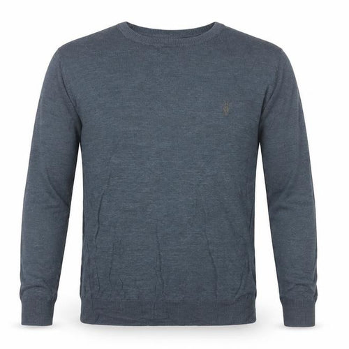 AllSaints Men Blue Linen Crew Neck Lightweight Pullover Jumper M