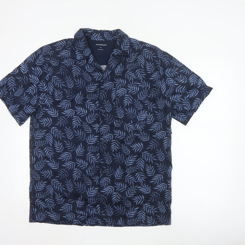 Marks and Spencer Men’s Blue Leaf Print Cotton Lyocell Pyjama Top M