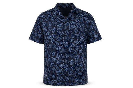 Marks and Spencer Men’s Blue Leaf Print Cotton Lyocell Pyjama Top M