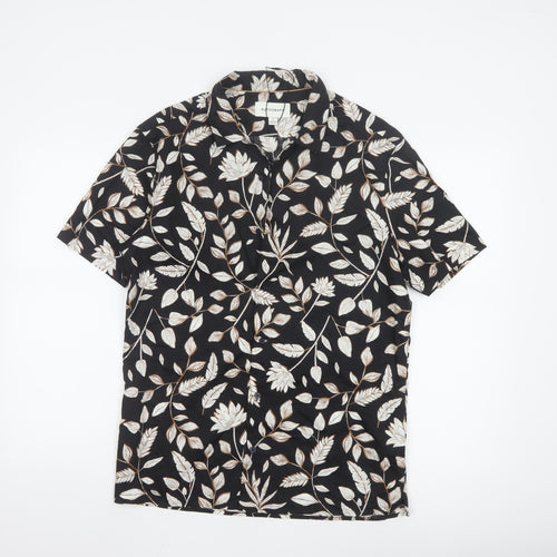 Marks and Spencer Autograph Men's Black Floral Short Sleeve Shirt Size S