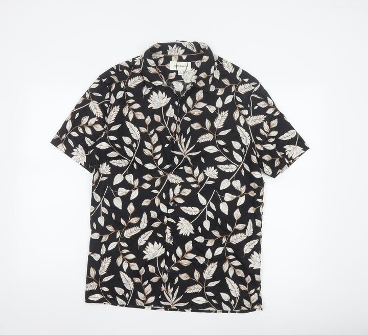 Marks and Spencer Autograph Men's Black Floral Short Sleeve Shirt Size S