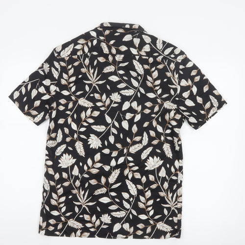 Marks and Spencer Autograph Men's Black Floral Short Sleeve Shirt Size S