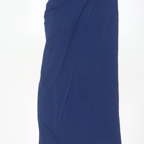 Pull & Bear Women's Blue Midi Stretch Pencil Skirt Size M