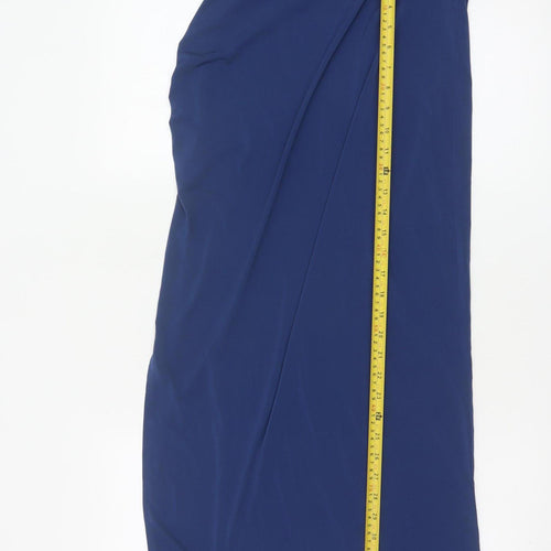 Pull & Bear Women's Blue Midi Stretch Pencil Skirt Size M