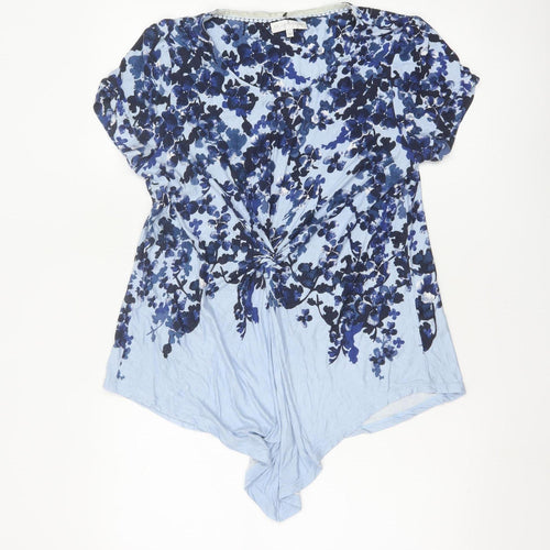 RJR.John Rocha Womens Blue Floral Tunic Blouse Size 12