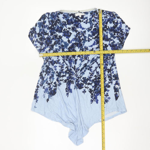 RJR.John Rocha Womens Blue Floral Tunic Blouse Size 12