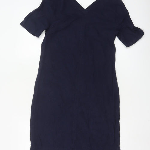 Marks and Spencer Women’s Navy Linen Blend Shift Dress Size 6