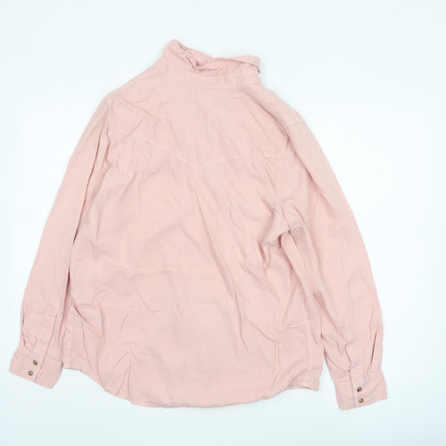 Marks and Spencer Women Pink Lyocell Button-Up Shirt Size 14