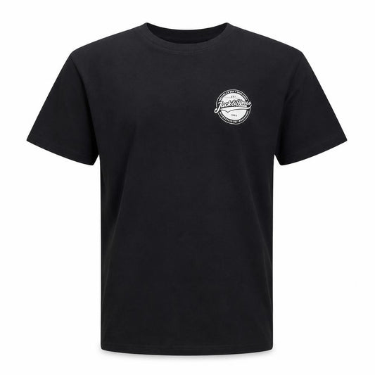 Jack & Jones Boys Black 12 Years Logo Cotton Short Sleeve T-Shirt