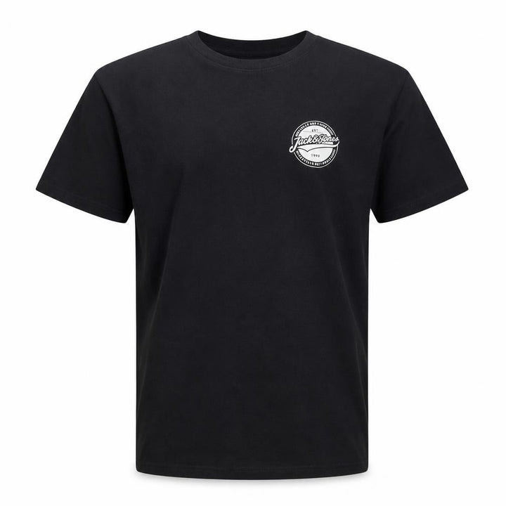 Jack & Jones Boys Black 12 Years Logo Cotton Short Sleeve T-Shirt