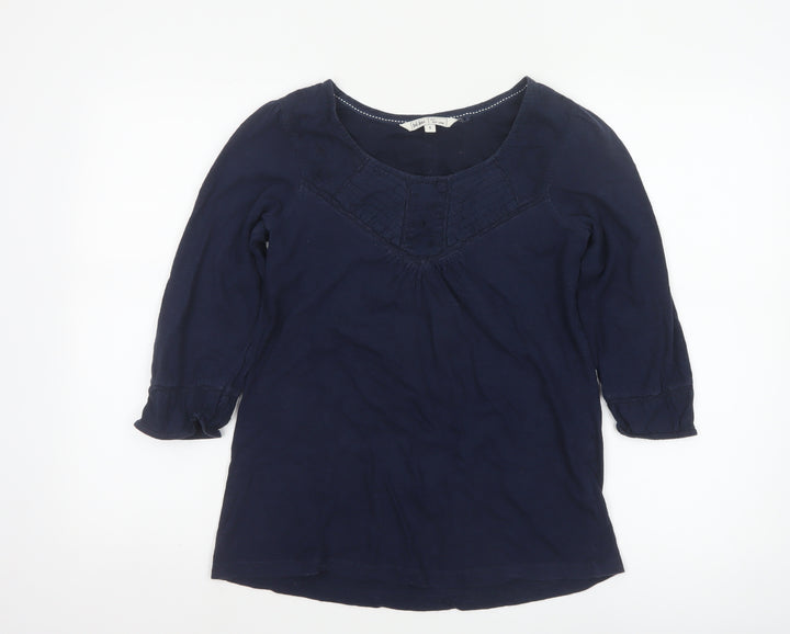 Fat Face Women's Blue Cotton Tunic Blouse Size 8