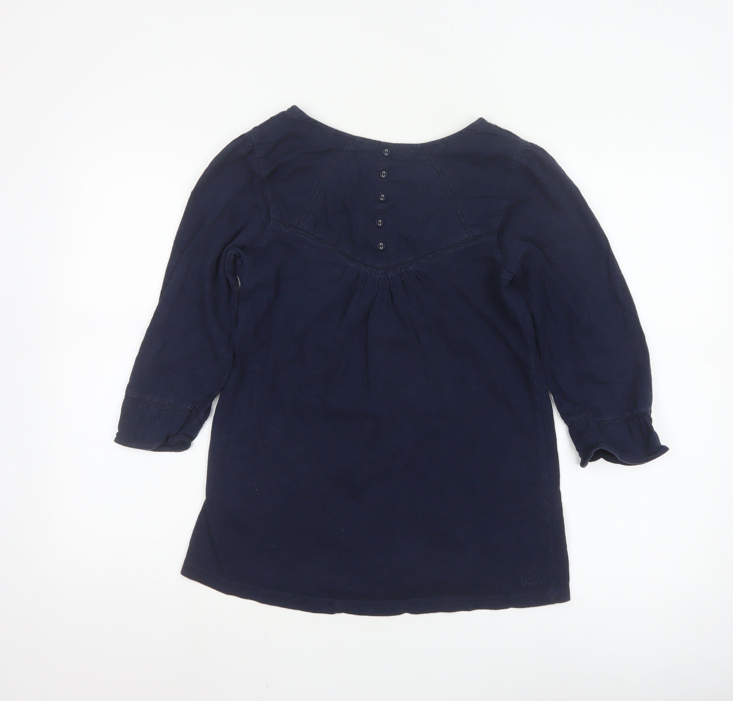 Fat Face Women's Blue Cotton Tunic Blouse Size 8