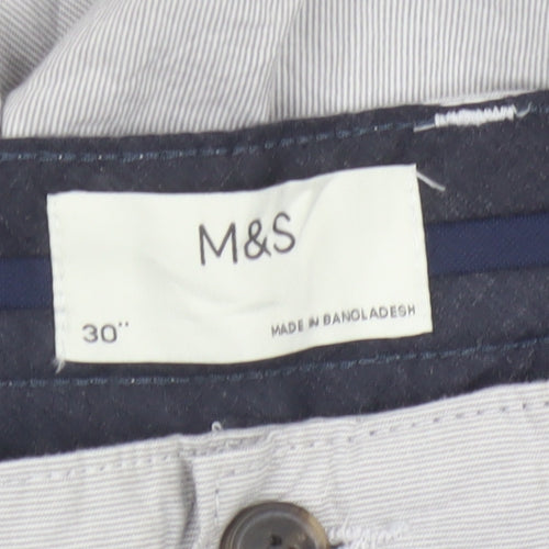 Marks and Spencer Men’s Grey Chino Shorts Size 30 Regular Fit