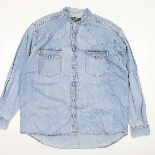 Lee Men's Blue Denim Western Button-Up Shirt Size L