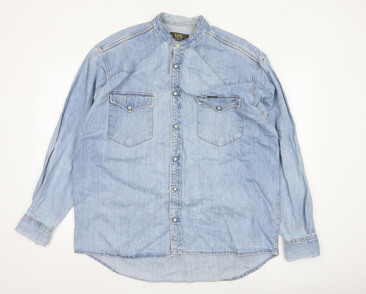 Lee Men's Blue Denim Western Button-Up Shirt Size L