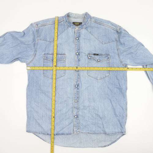 Lee Men's Blue Denim Western Button-Up Shirt Size L