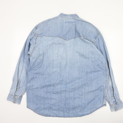 Lee Men's Blue Denim Western Button-Up Shirt Size L