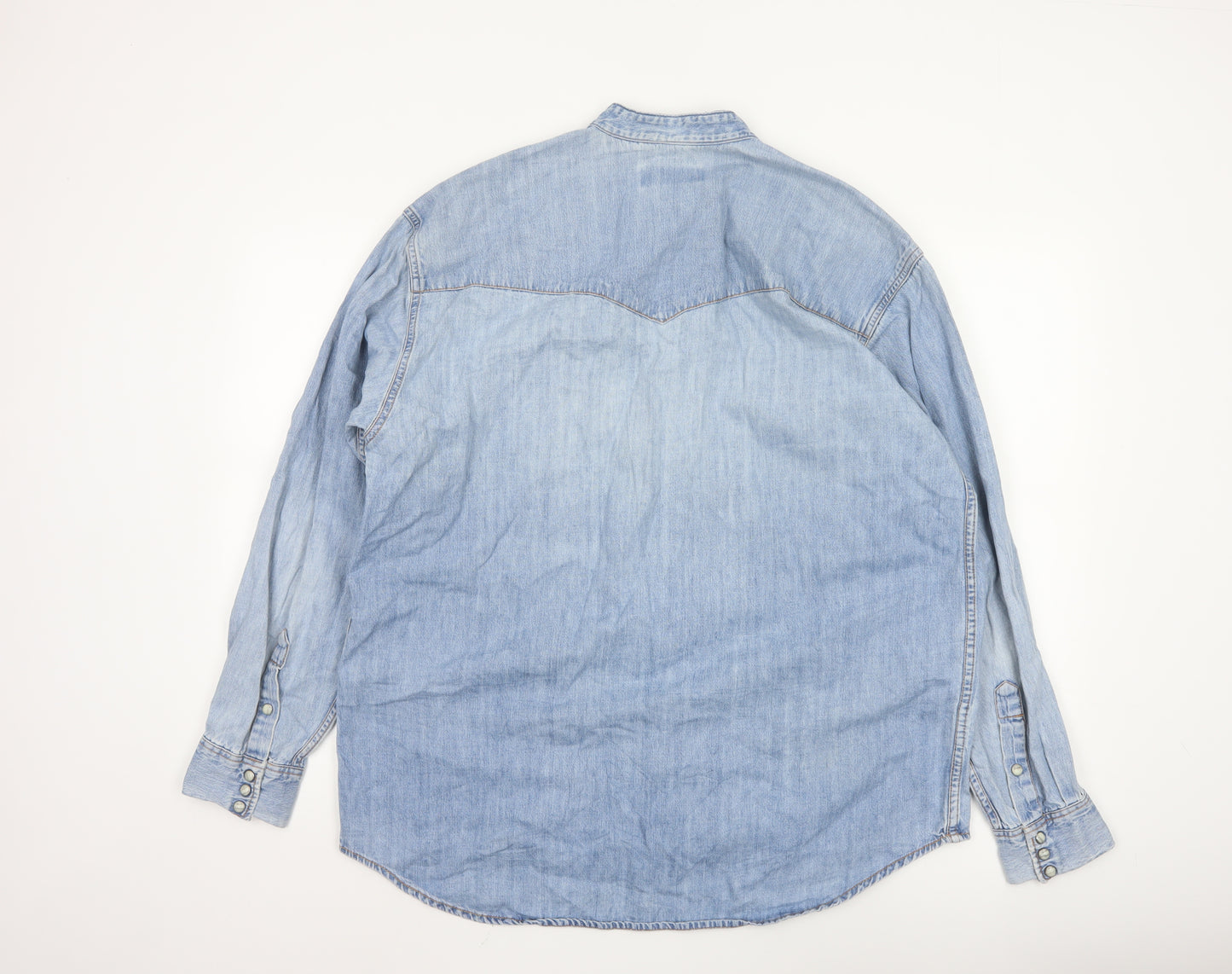 Lee Men's Blue Denim Western Button-Up Shirt Size L