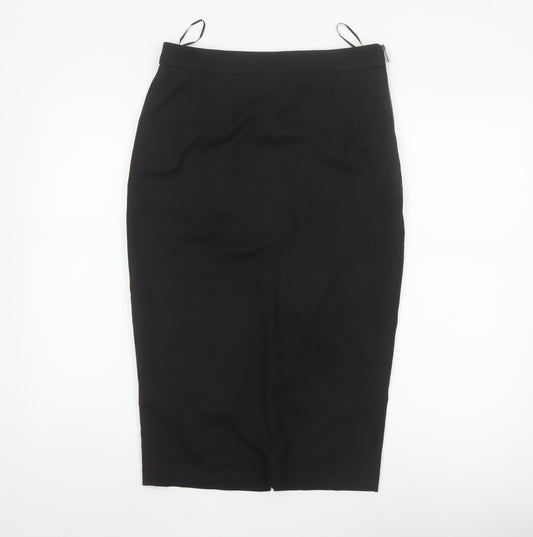 Next Women Black Size 10 Pencil Skirt Lined Stretch Workwear