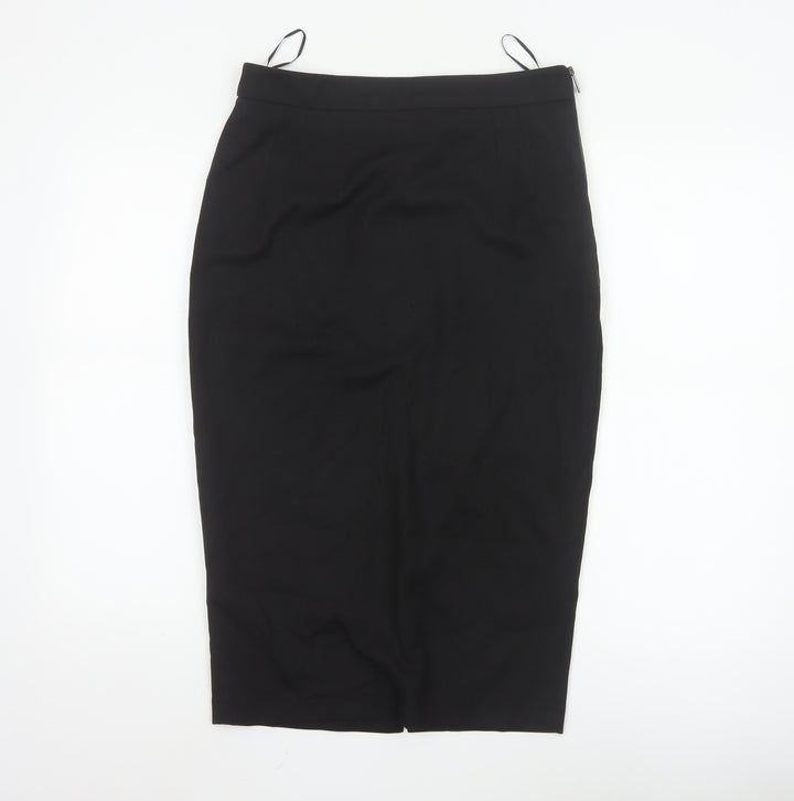Next Women Black Size 10 Pencil Skirt Lined Stretch Workwear