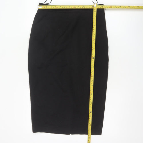 Next Women Black Size 10 Pencil Skirt Lined Stretch Workwear