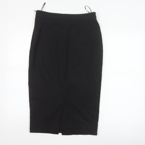 Next Women Black Size 10 Pencil Skirt Lined Stretch Workwear